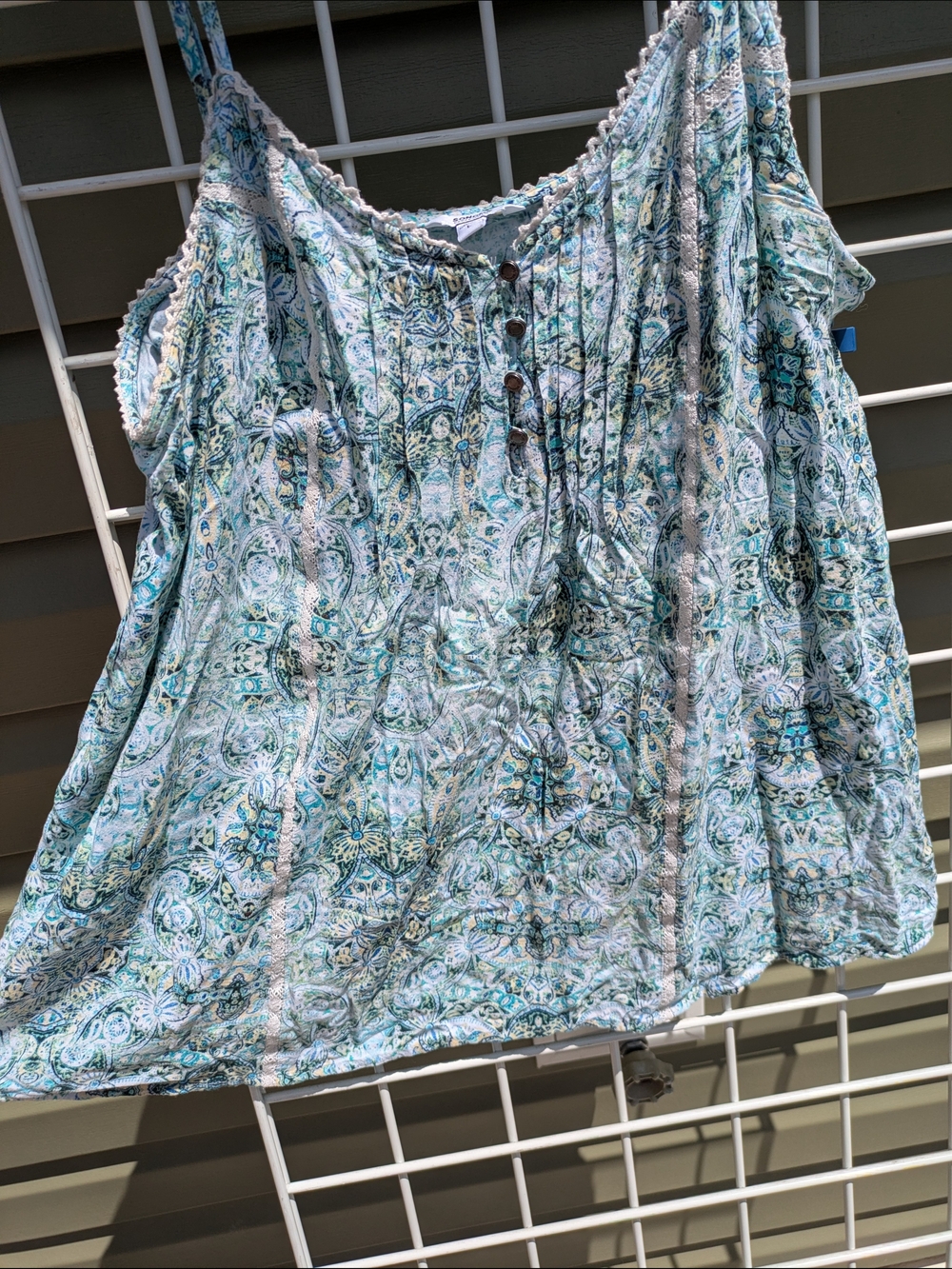 Sonoma Blue & White Paisley Camisole, Cottagecore, Boho, Festival!